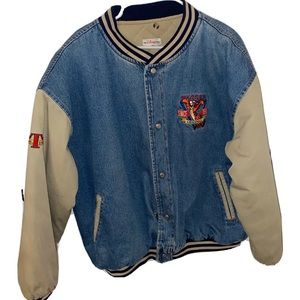 Vintage 1968 Disney Tigger Denim Varsity Bomber Jacket Size XL Top Performance